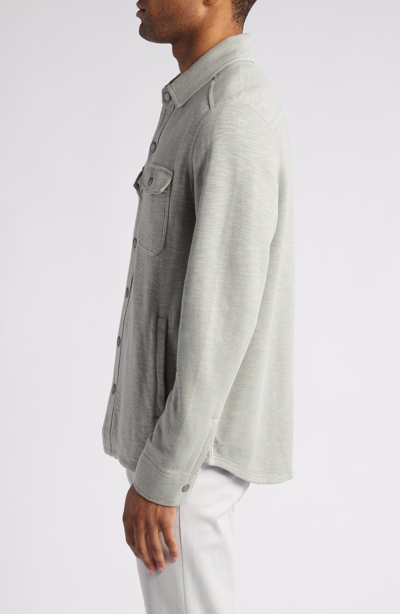 Tommy Bahama Trinidad Cotton Blend Mesh Snap-Up Shirt, Alternate, color, Smoke Grey