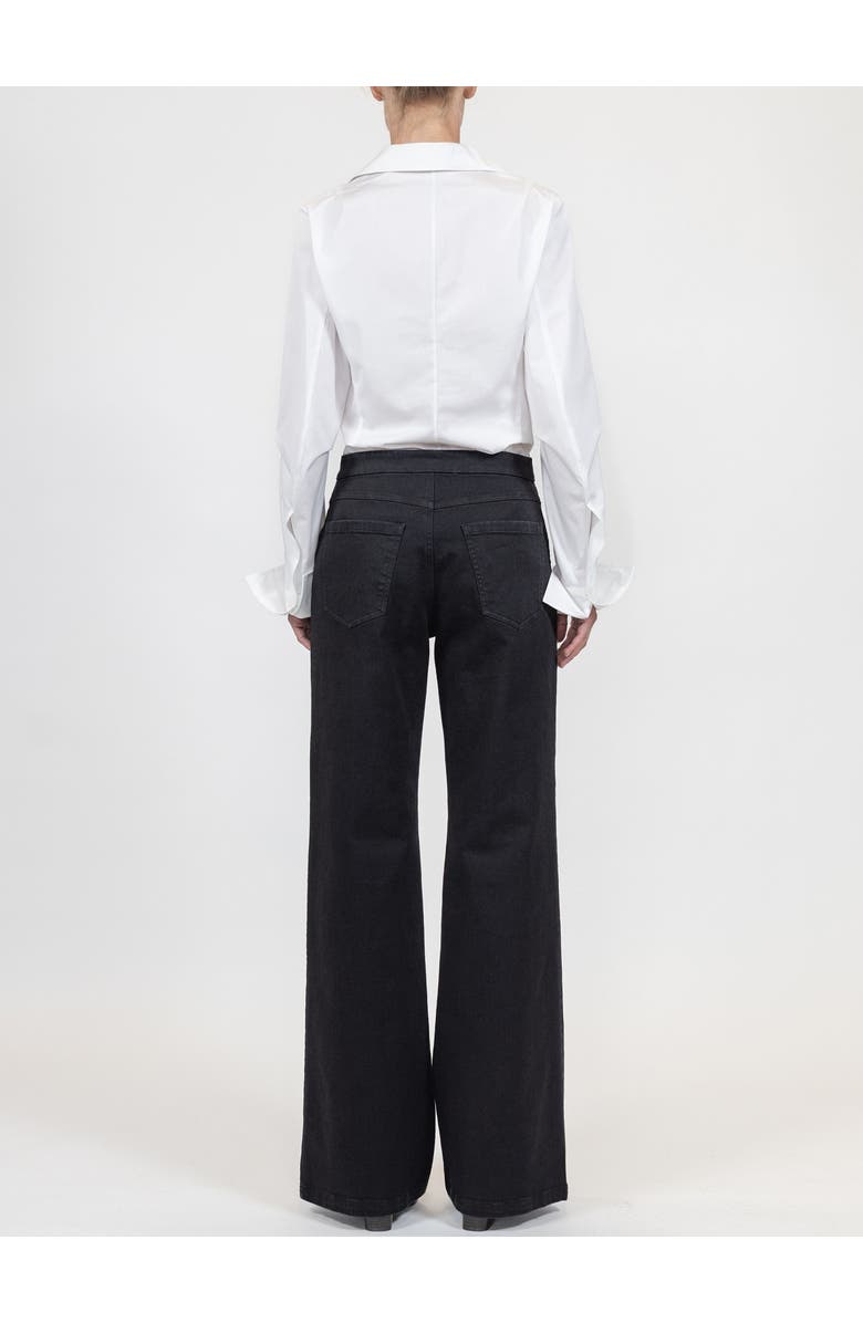 Callas Milano Jane High waist flare pant jeans twill, Alternate, color, Black