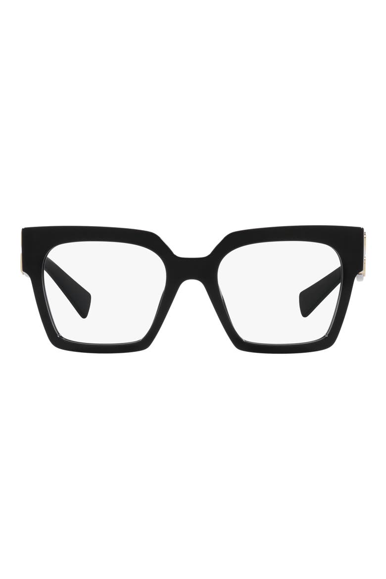 52mm Square Optical Glasses, Main, color, BLACK