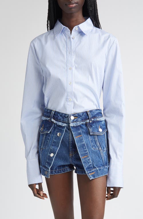 Monse Split Back Button-up Shirt In Blue