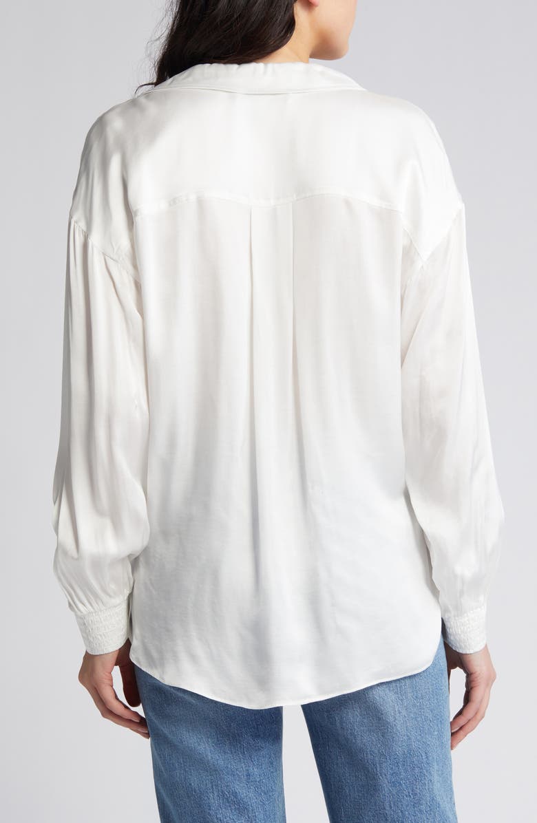 AllSaints Penny Balloon Sleeve High-Low Top, Alternate, color, Oyster White