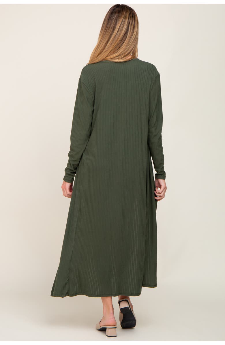 PinkBlush Ribbed Cardigan 2 Piece Set, Alternate, color, Olive Green