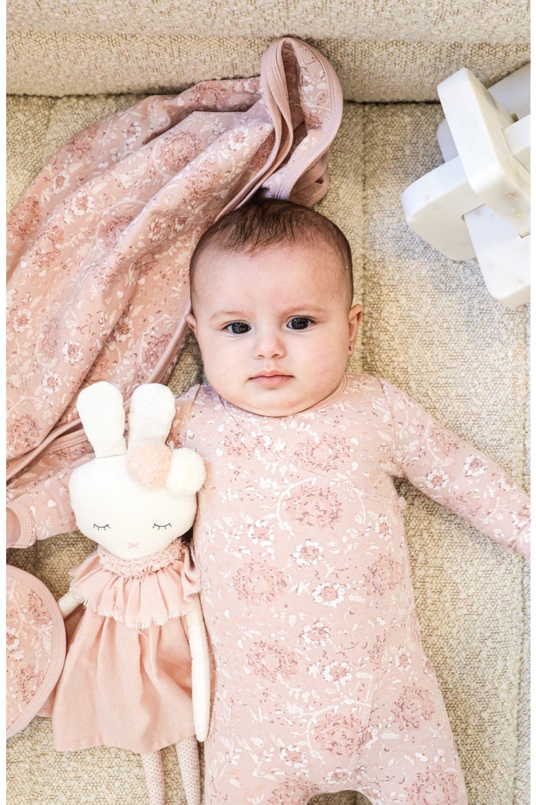 Soft Roses Cotton Blend Footie, Alternate, color, MAUVE
