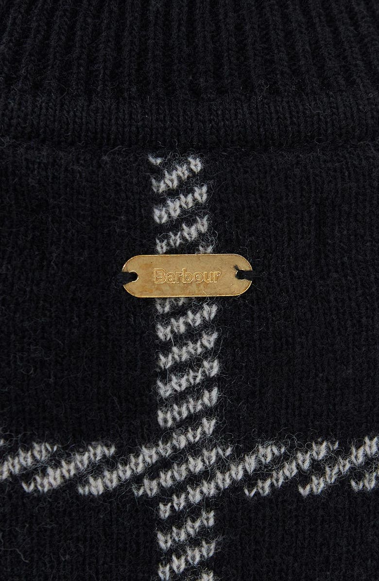 Barbour Marsha Check Jacquard Long Sleeve Wool Blend Sweater Dress, Alternate, color, Black