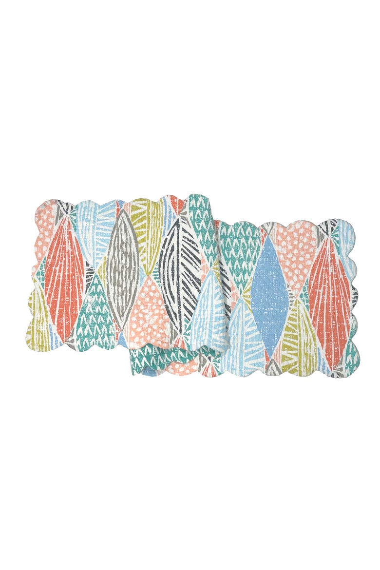 Surfside Sound Cotton Table Runner 14" x 51" - Nautical Beach, Main, color, Blue