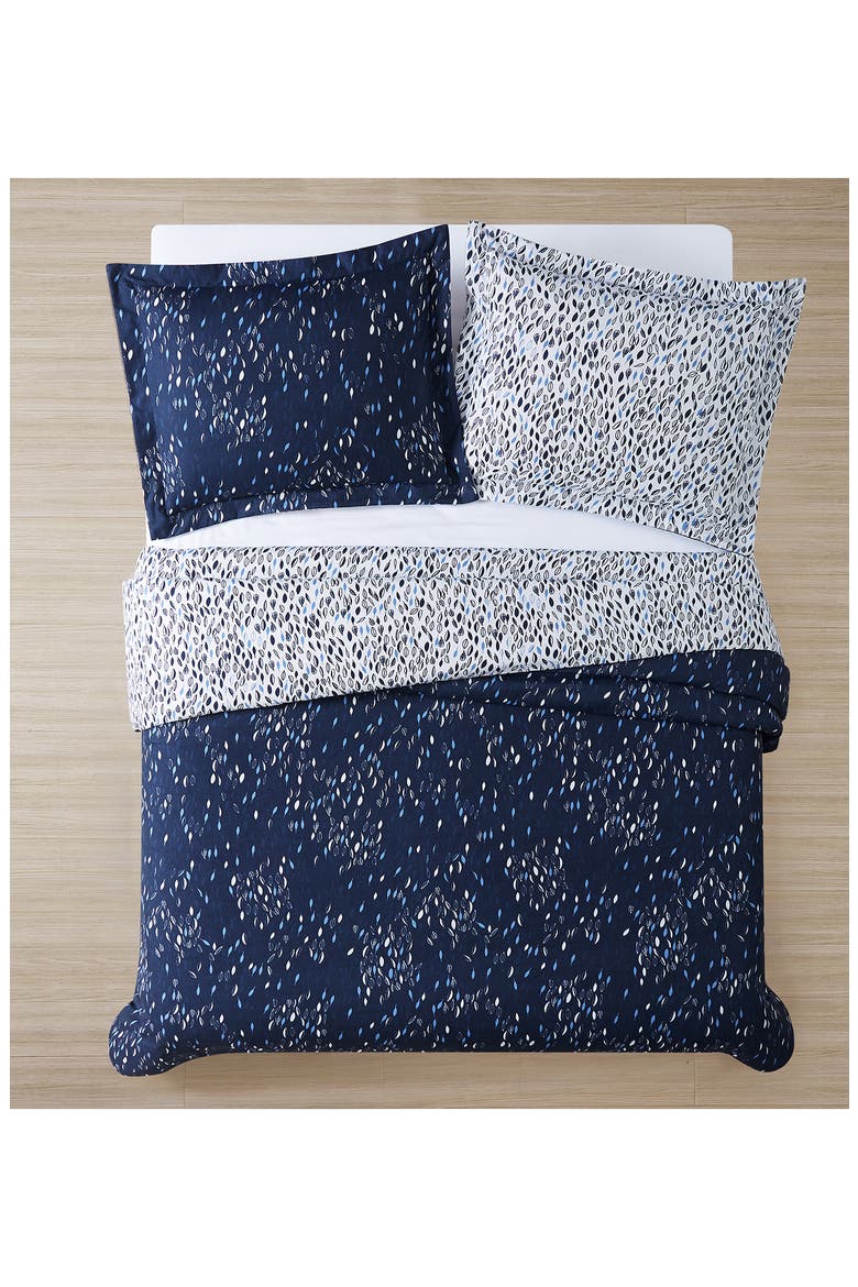 Botanical Leaves - Luxury Premium Oversized Reversible Duvet Cover, Alternate, color, BOTANICAL FOREST BLUE