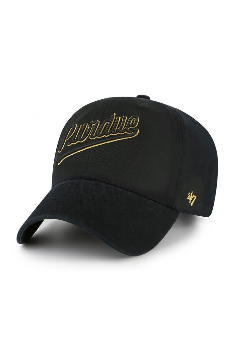 Men's '47 Black Purdue Boilermakers Vault Clean Up Adjustable Hat, Main, color, Black