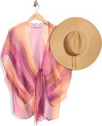 BCBG Generation Ombré High-Low Topper & Hat Set