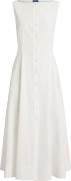 Polo Ralph Lauren Paneled Cotton Button-Up Midi Dress