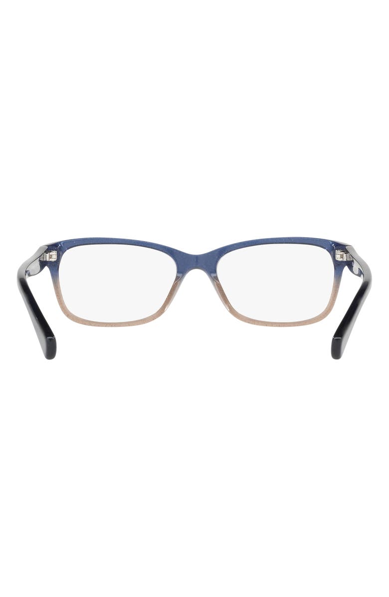 COACH 53mm Rectangular Optical Glasses, Alternate, color, Blue Beige Glitter / Demo Lens