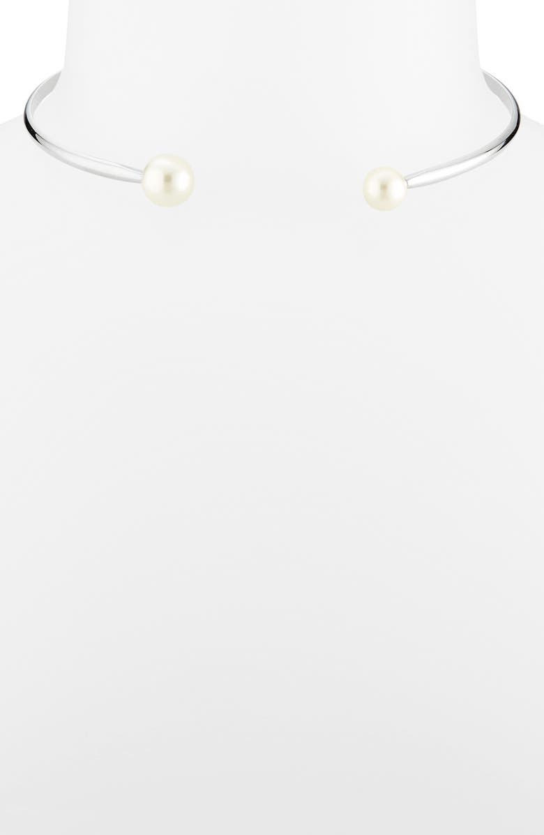 Shashi Jemima Faux Pearl Open Choker Necklace, Alternate, color, Silver/ Pearl