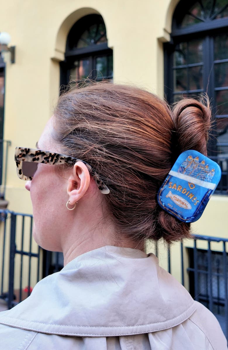 Solar Eclipse Sardines Claw Clip, Alternate, color, Blue