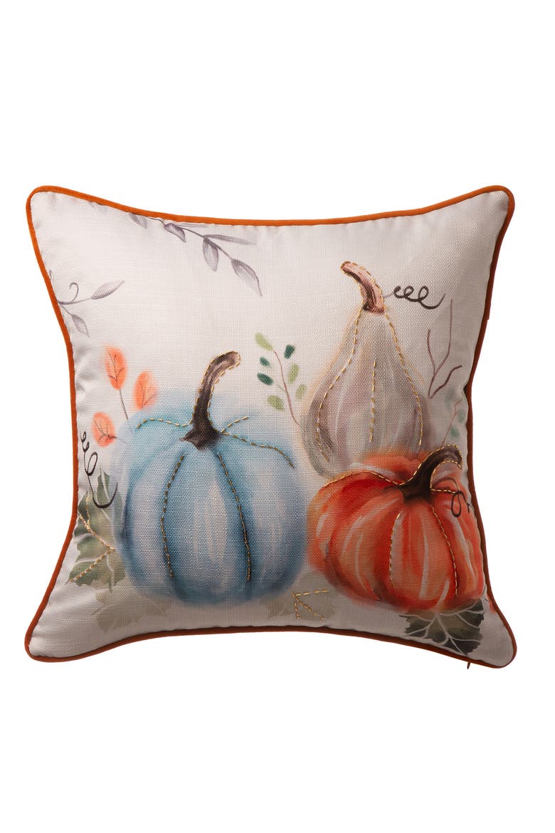20x20 Faux Burlap Pumpkin Pillow Cover, Main, color, Orange