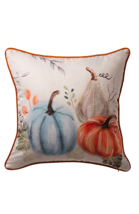 20x20 Faux Burlap Pumpkin Pillow Cover