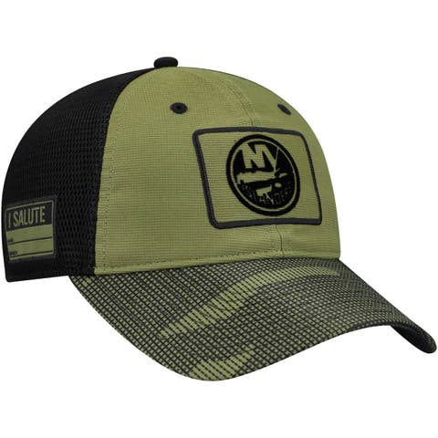 Men's Fanatics  Olive New York Islanders Military Appreciation Trucker Adjustable Hat