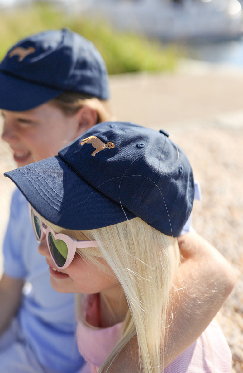 Bits & Bows Retriever Dog Twill Bow Baseball Hat, Alternate, color, Navy Blue