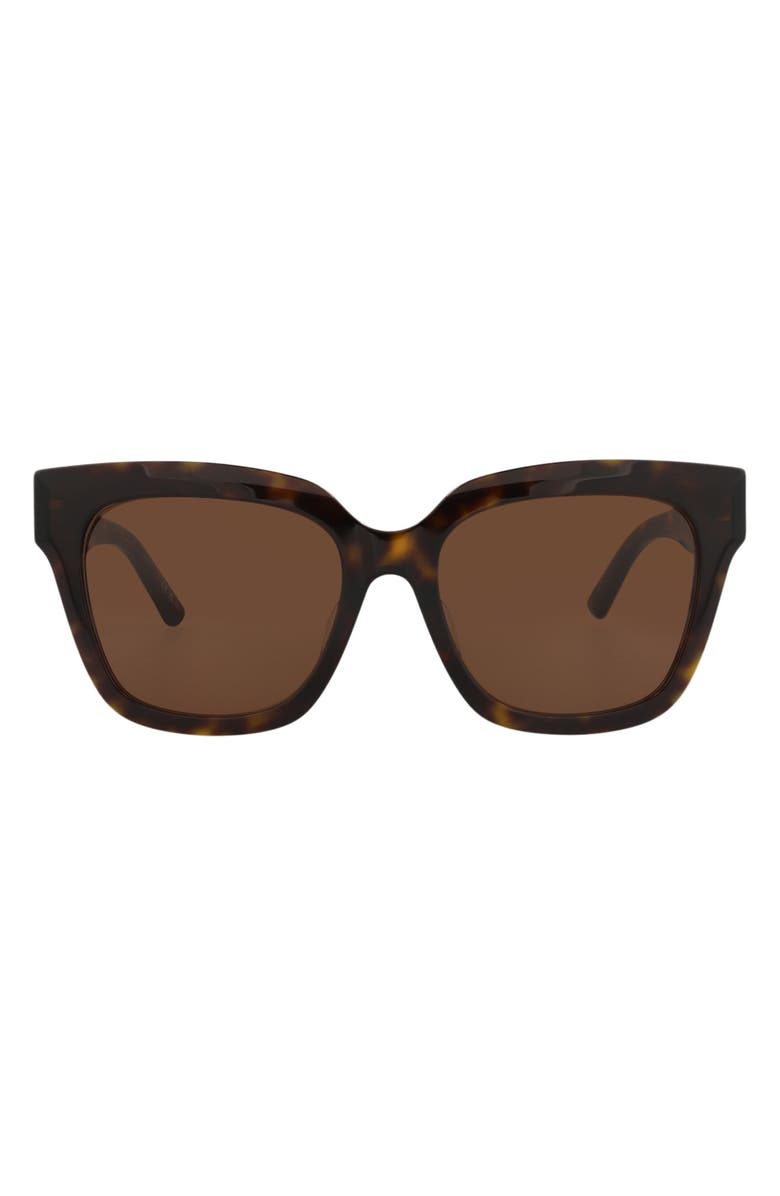 Balenciaga 55mm Square Sunglasses, Main, color, Havana Havana Brown