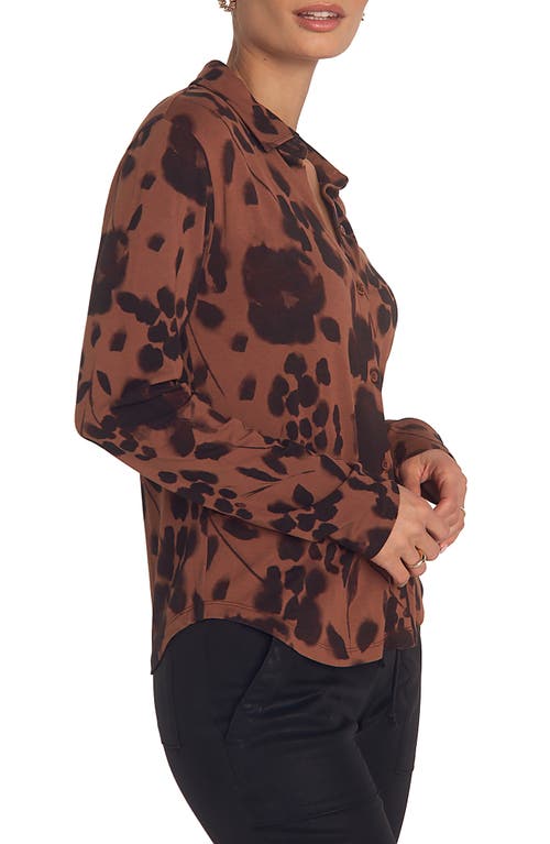 Bella Dahl Button Up Knit Top In Brown