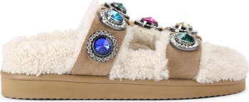 Orson Crystal Teddy Genuine Shearling Lined Sandal