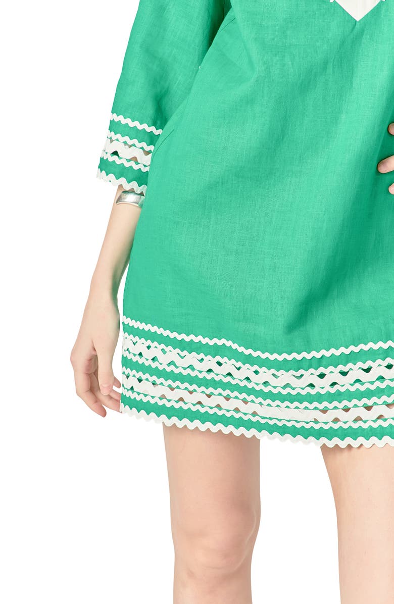 English Factory Colorblock Minidress, Alternate, color, Green