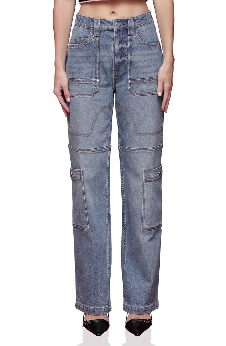 Avec Les Filles Straight Leg Carpenter Jeans, Main, color, Swan Wash