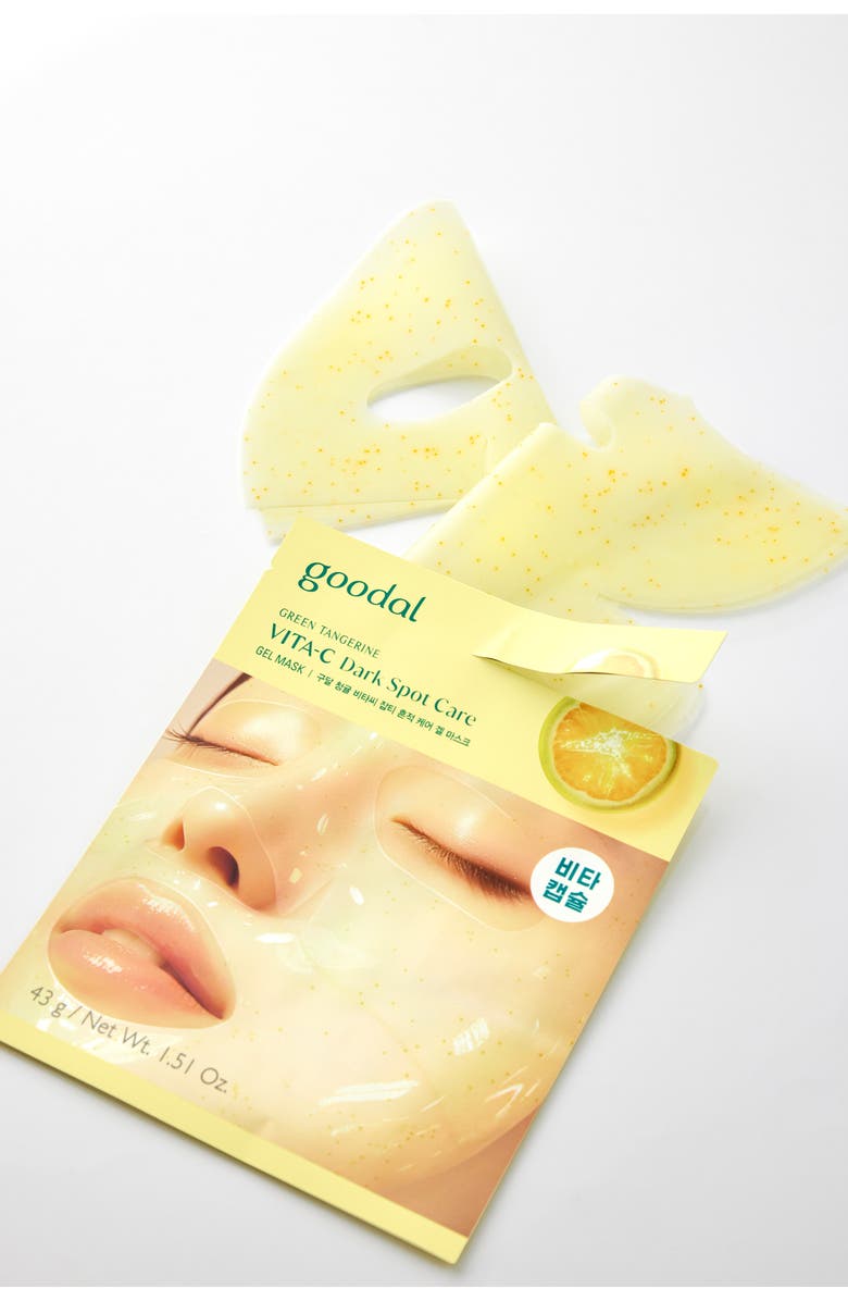 GOODAL 5-Pack Green Tangerine Vita C Dark Spot Care Gel Masks, Alternate, color,