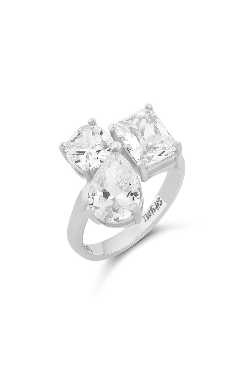 Cubic Zirconia Cocktail Ring, Main, color, SILVER/ WHITE