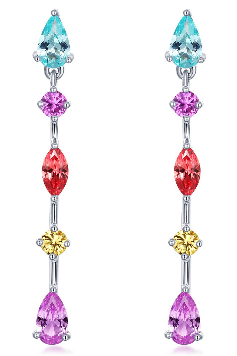 Fancy Created Sapphire Drop Earrings, Main, color, ASSORTED