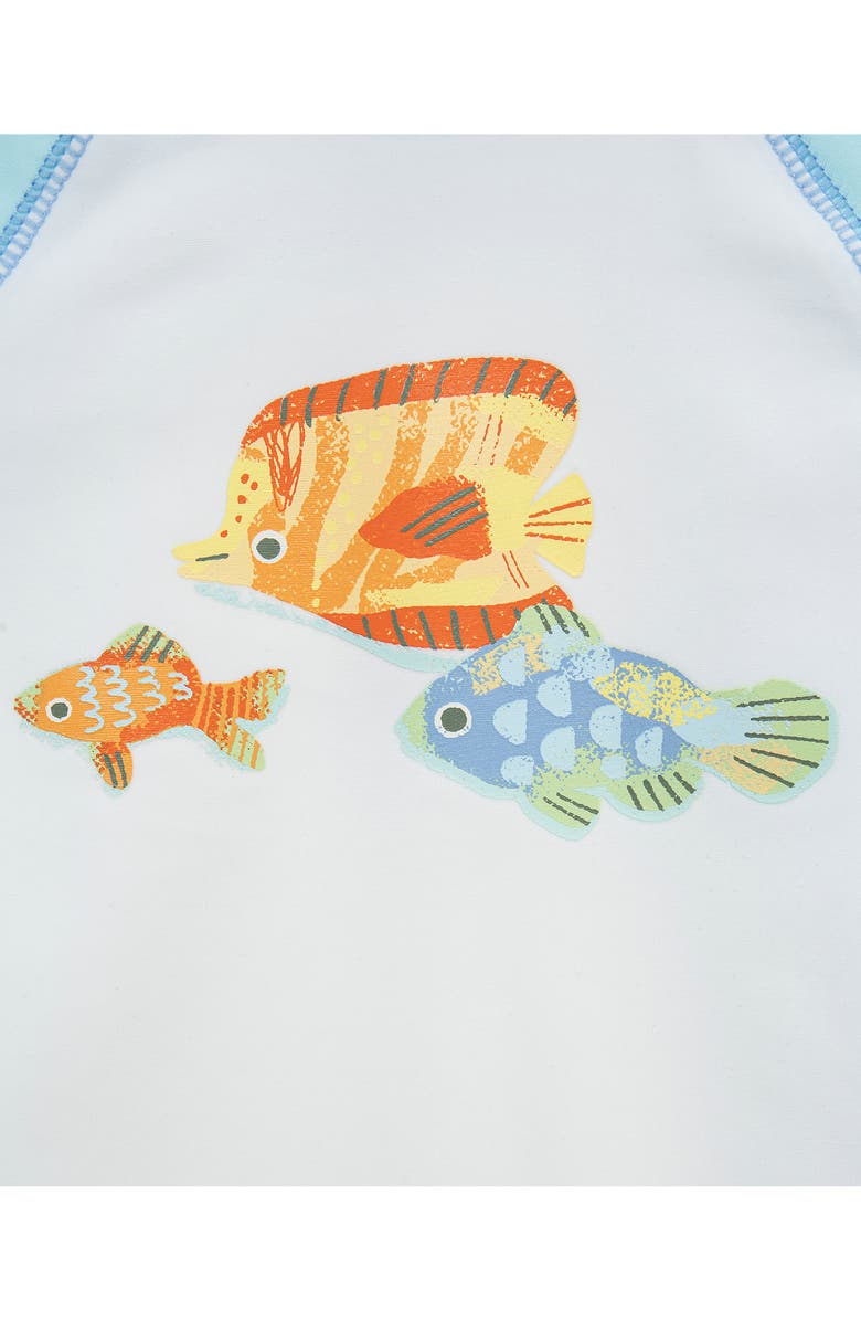 Little Me Fish UPF 50+ Rashguard Top & Bottoms Set, Alternate, color, 