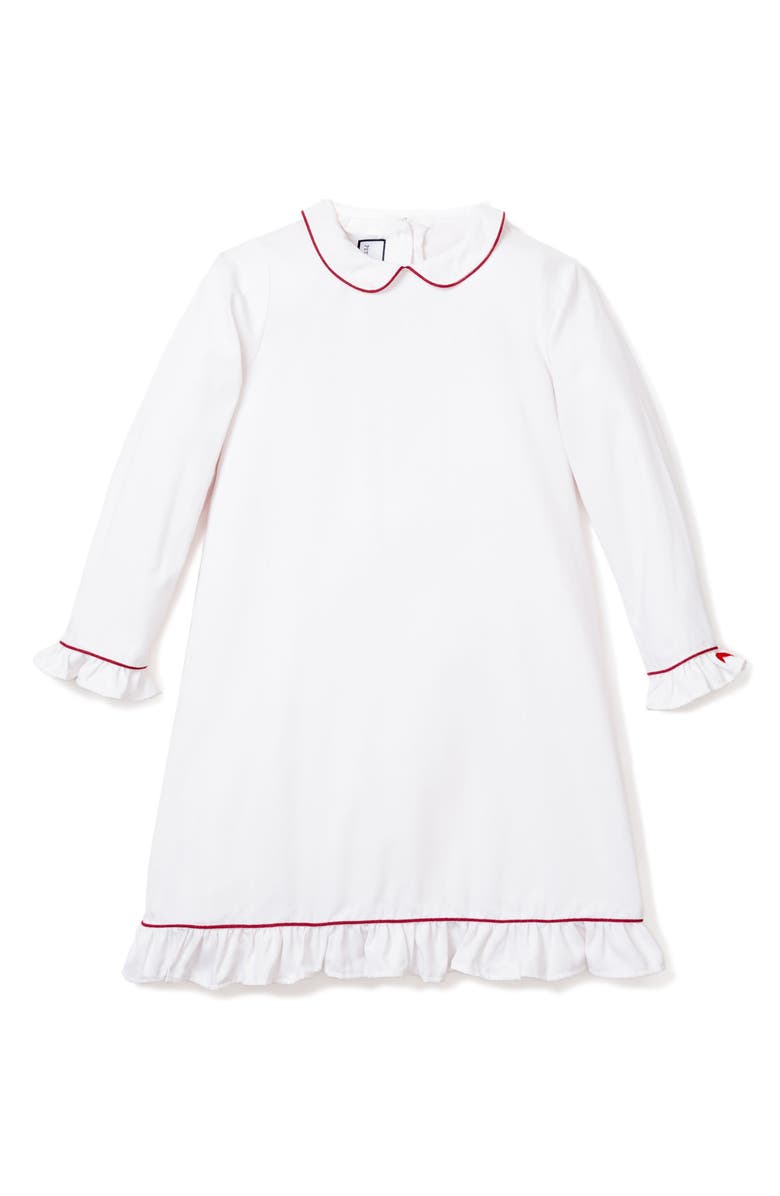 Petite Plume Kids' Sophia Piped Long Sleeve Nightgown, Alternate, color, 