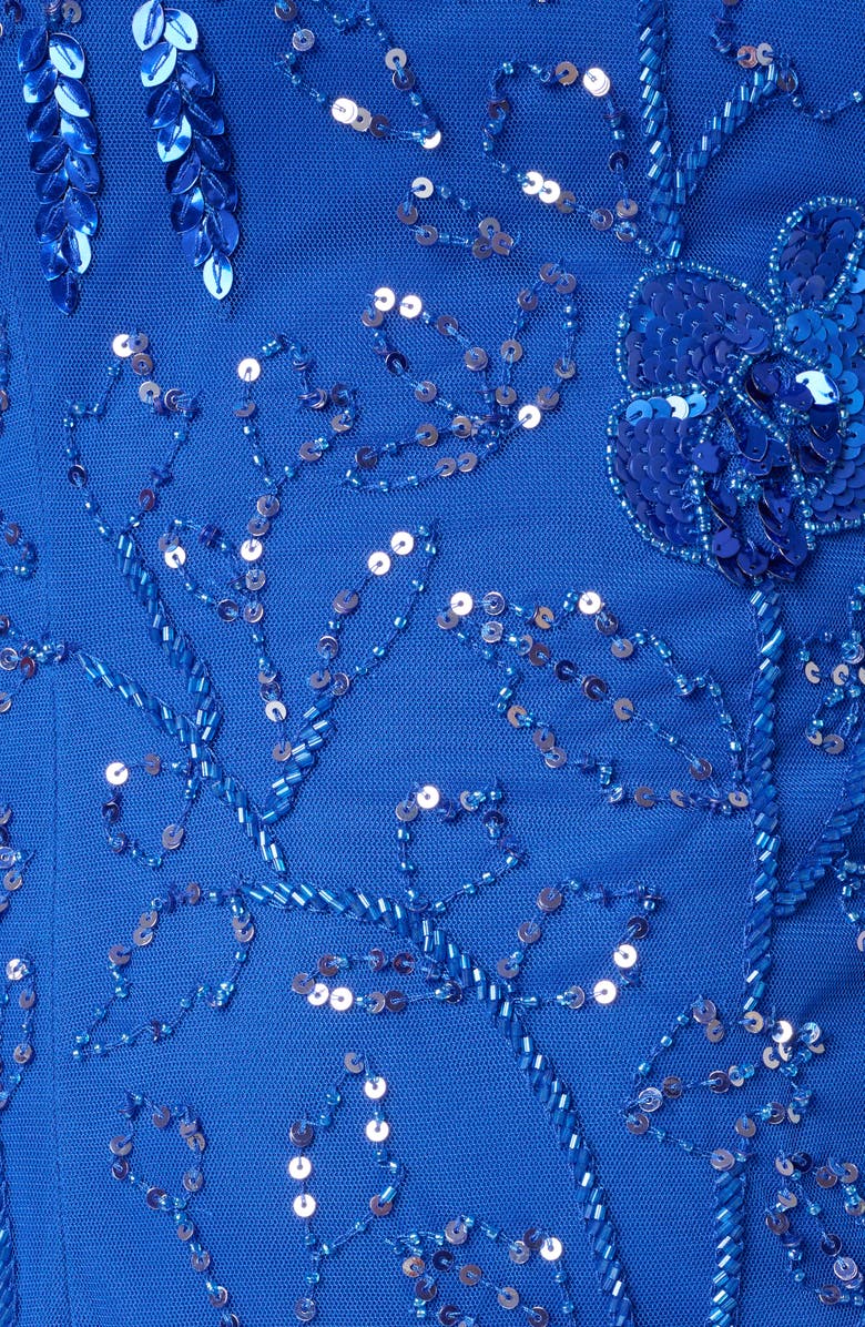 Adrianna Papell Beaded Mesh Column Gown, Alternate, color, 