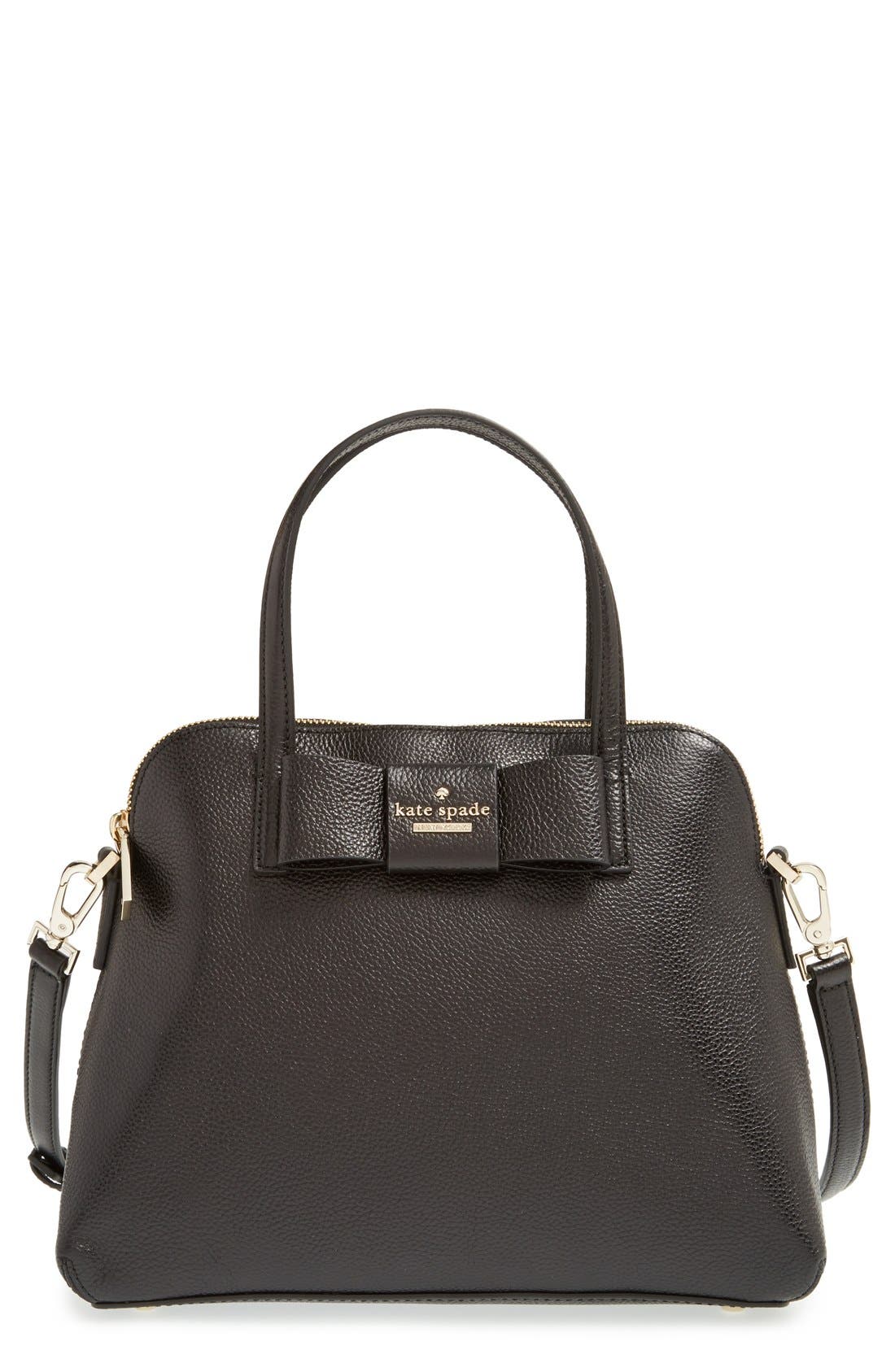 'julia street - maise' satchel, Main, color, BLACK