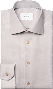 Eton Slim Fit Houndstooth Twill Dress Shirt