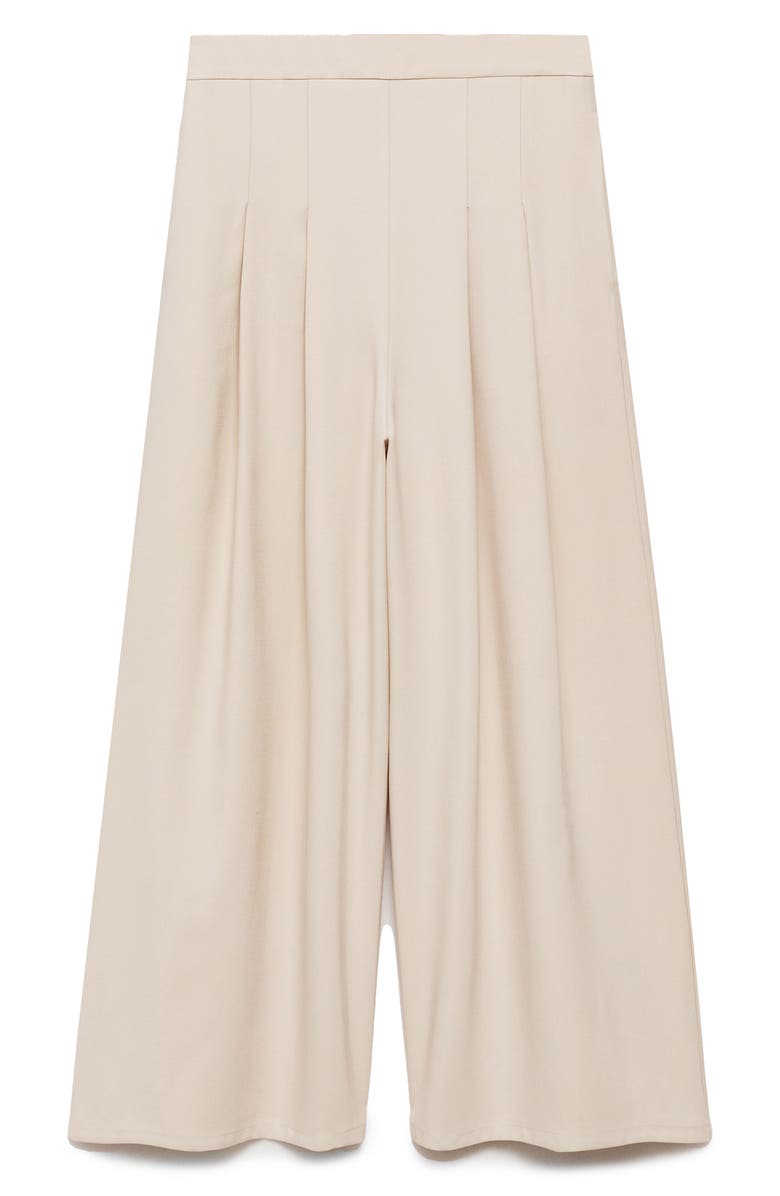 MANGO Pleat Front Wide Leg Palazzo Pants, Alternate, color, 