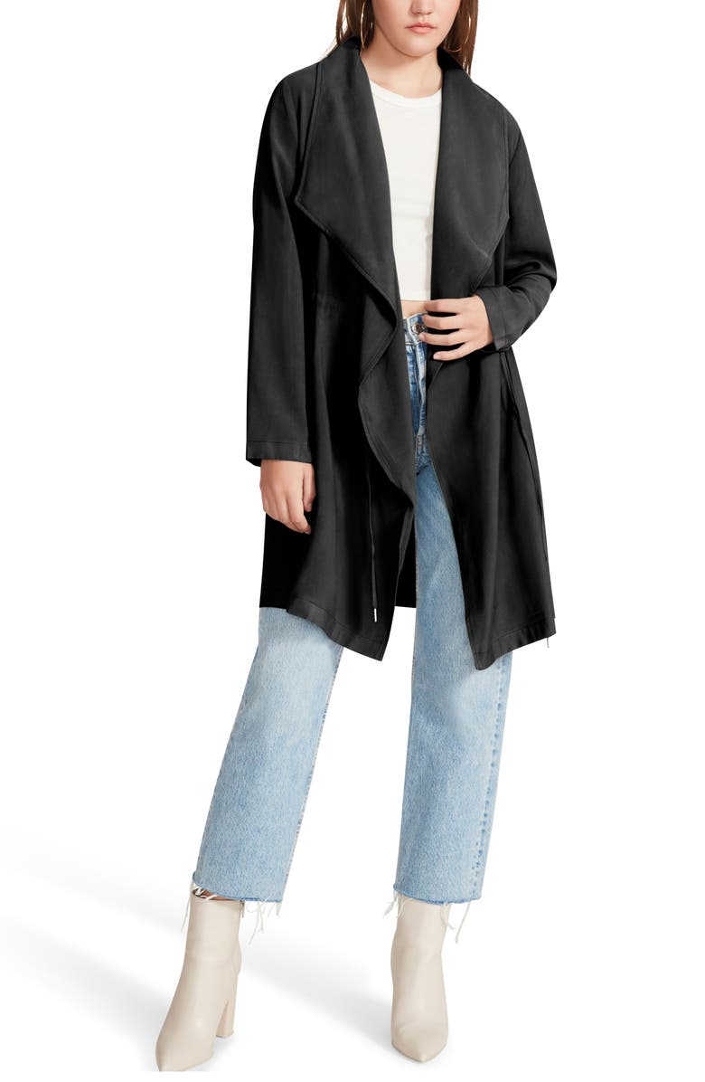 Steve Madden Drape Collar Open Front Jacket, Alternate, color,