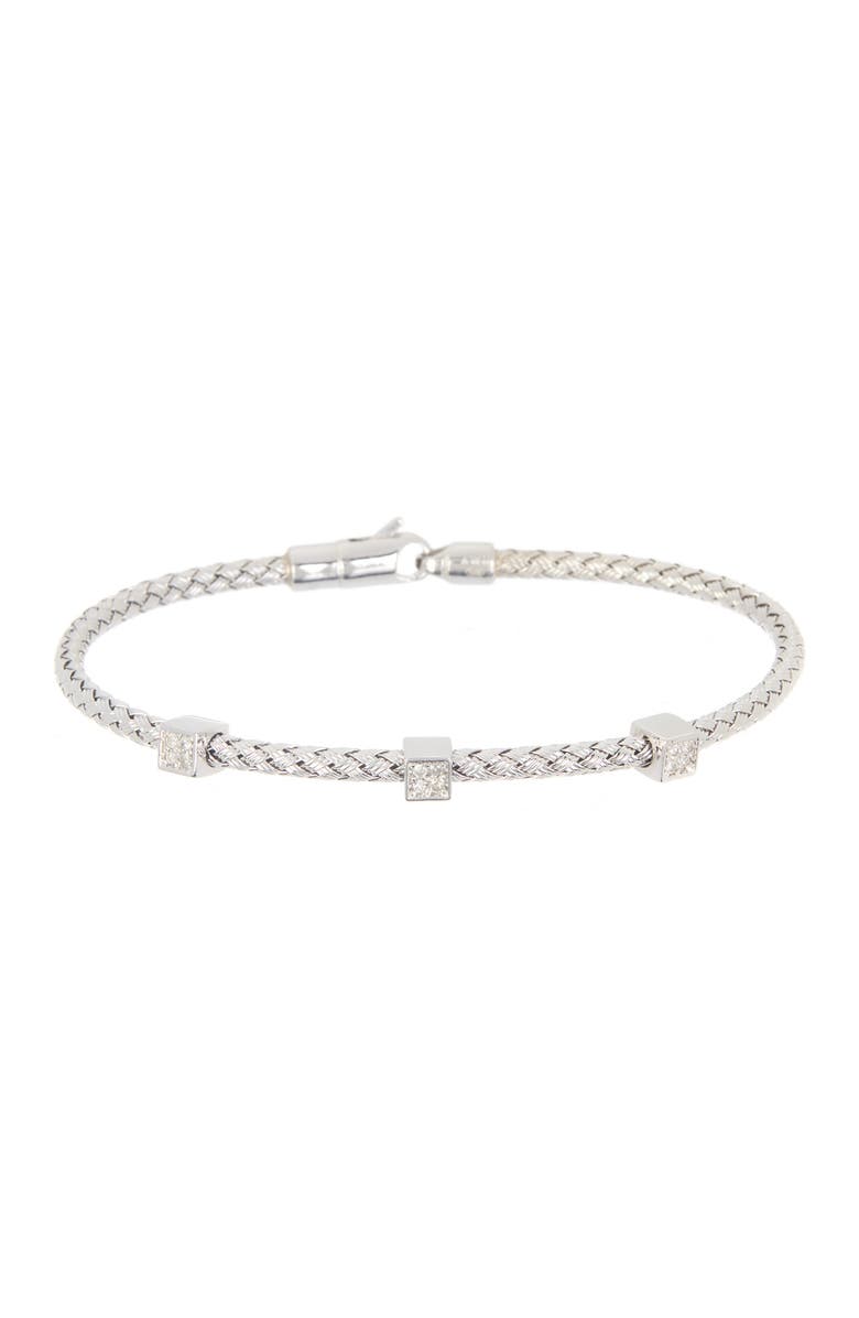 MESHMERISE 18K Gold Vermeil Diamond Station Bracelet - 0.15 ctw, Main, color, White