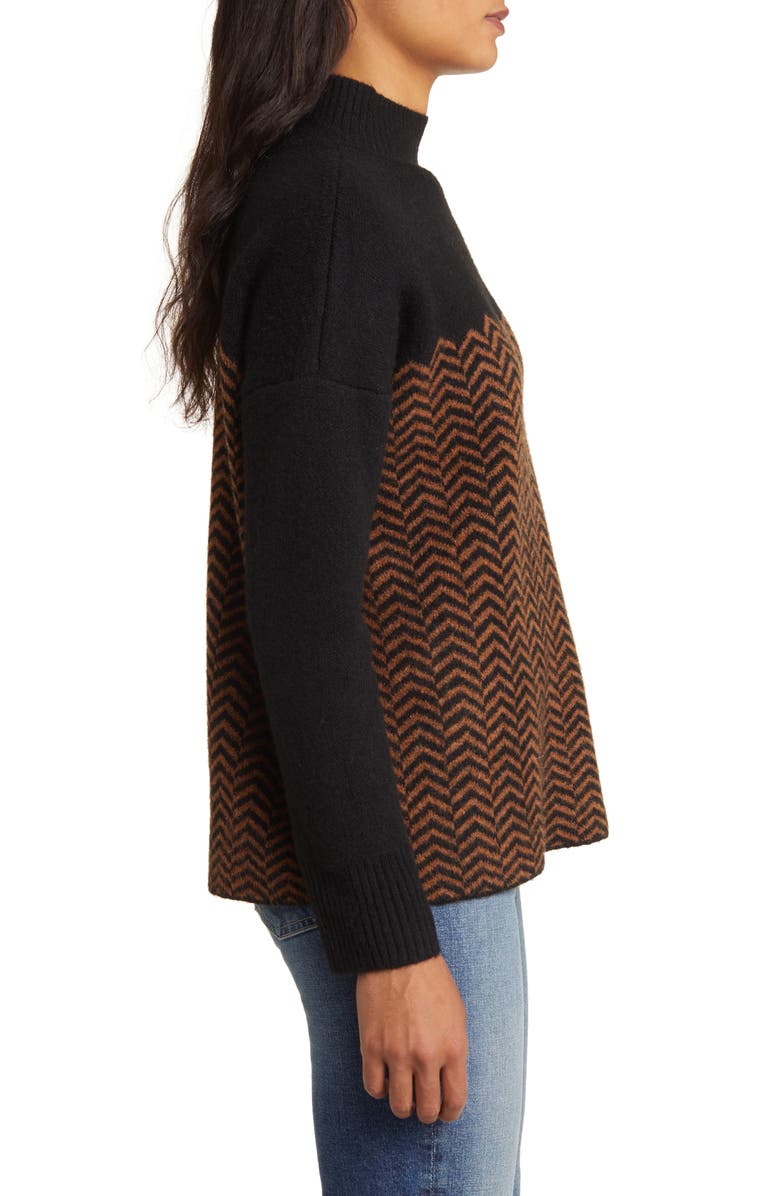 Hatley Herringbone Mock Neck Sweater, Alternate, color,