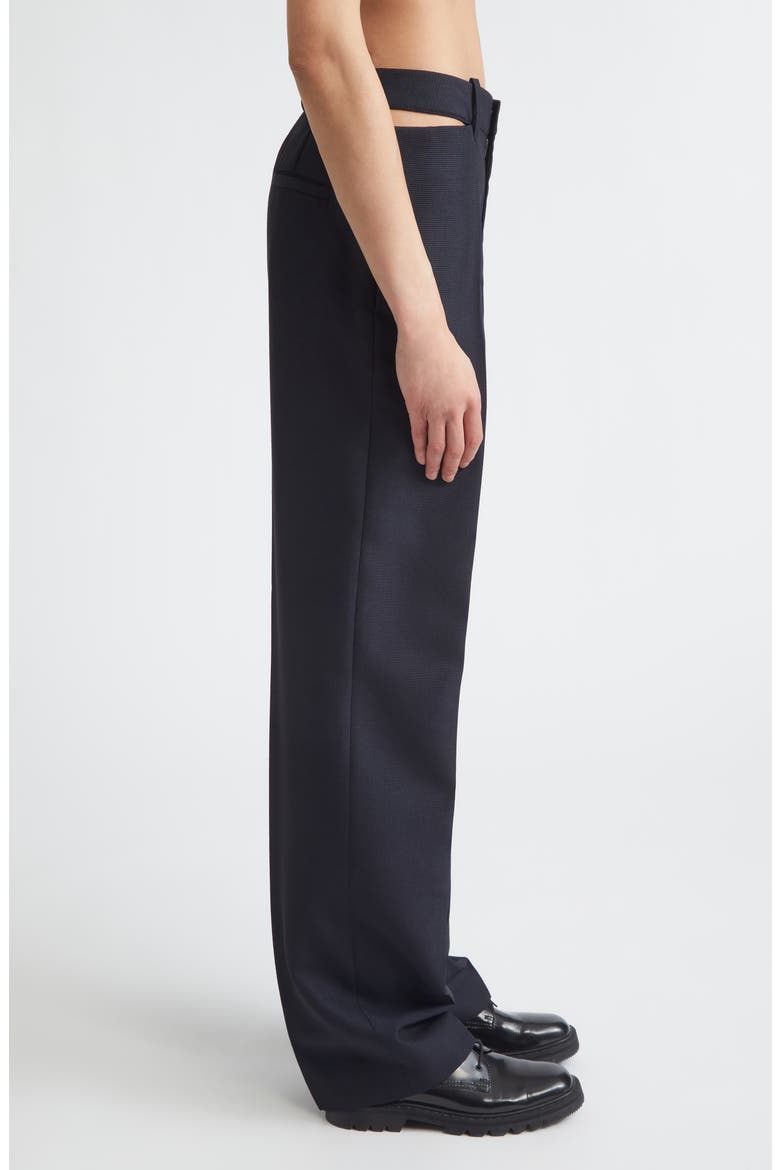 Slashed Waist Wool & Mohair Straight Leg Pants, Alternate, color, MIDNIGHT