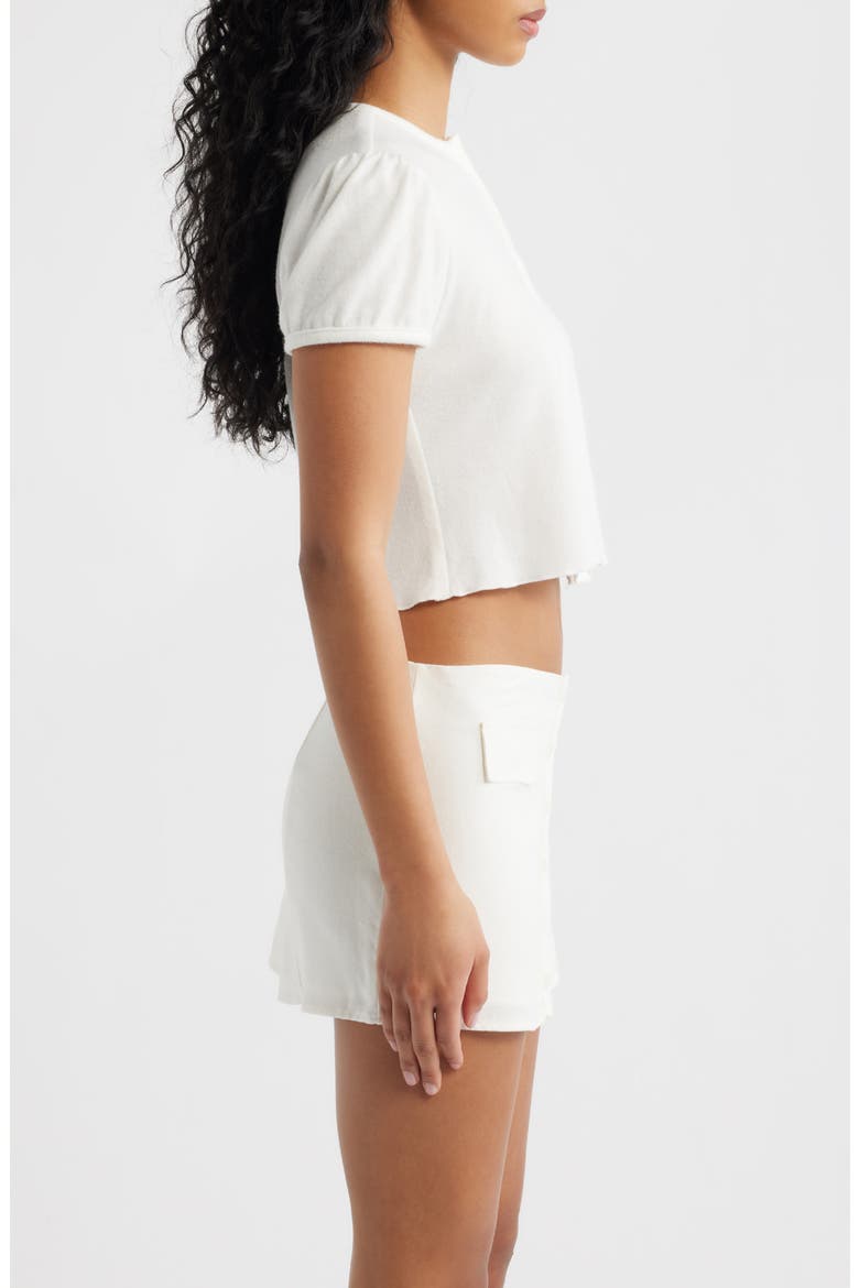 The Boni Short Sleeve Button-Up Top, Alternate, color, WHITE