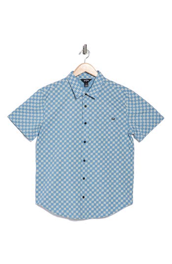 Billabong Daisy Check Short Sleeve Shirt In Blue