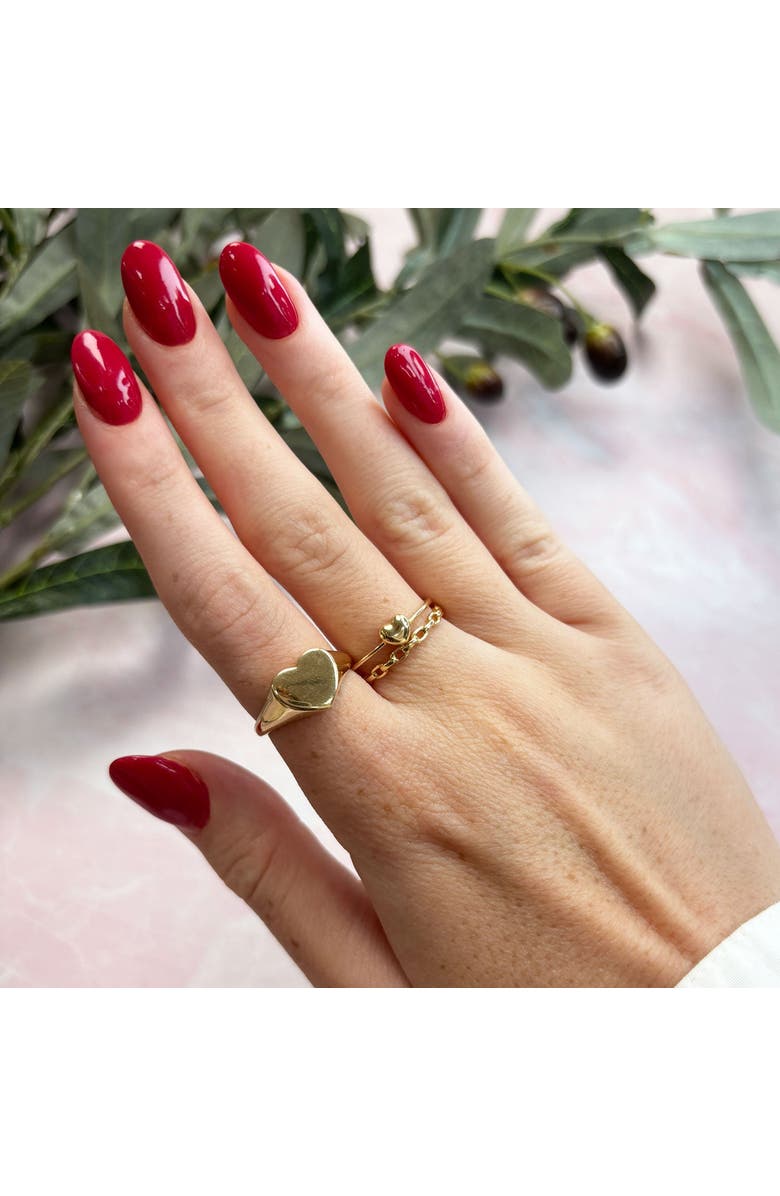 The Lovery Fine Jewelry Gold Puffy Heart Ring, Alternate, color, Yellow Gold