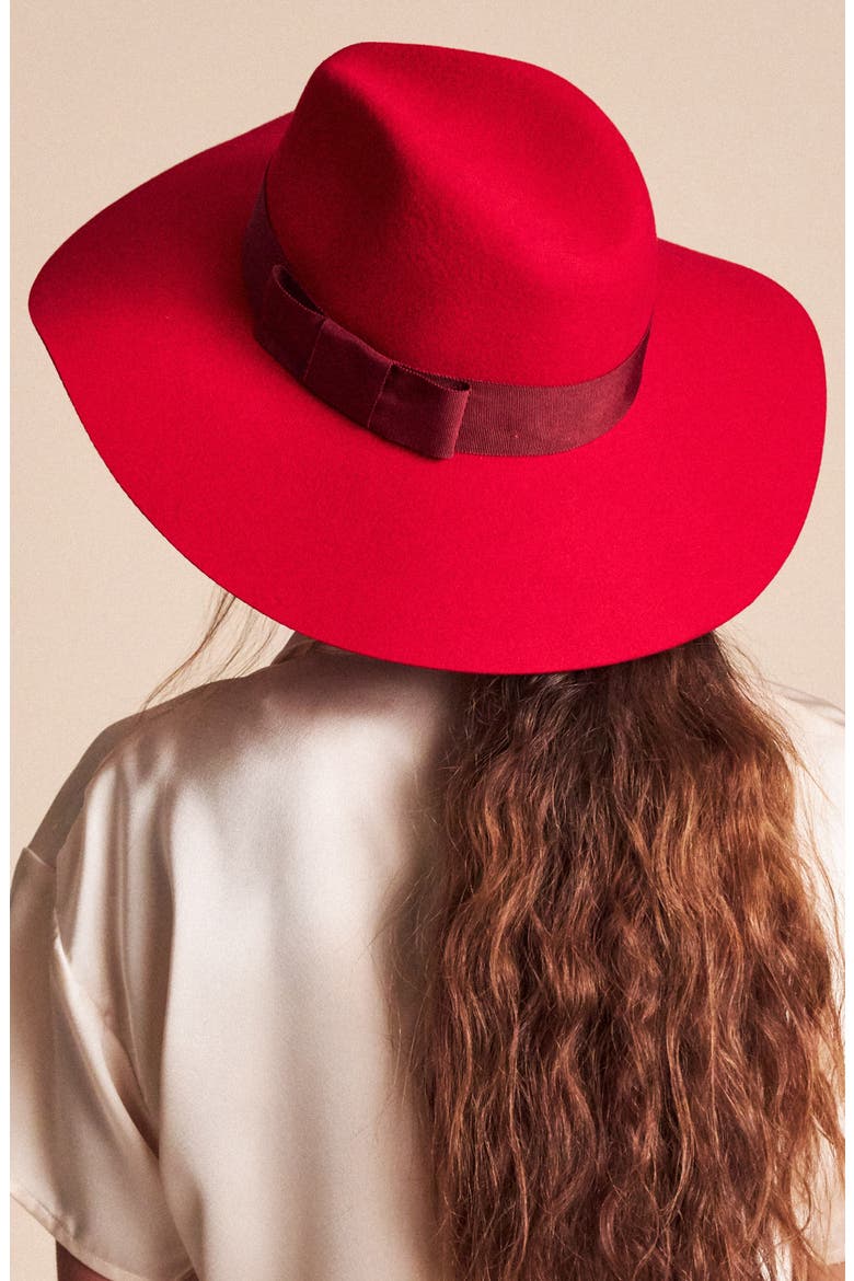 Piper Floppy Wool Felt Hat, Alternate, color, RED/ BURGUNDY
