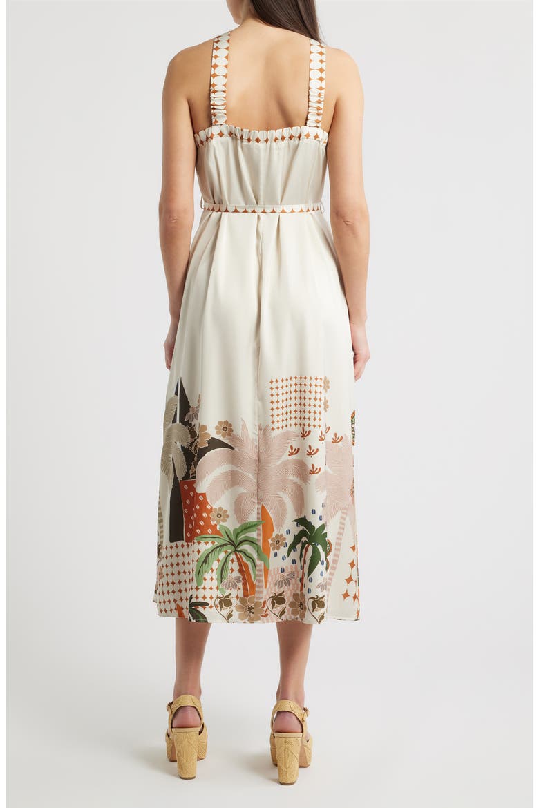 Pricella Botanical Halter Neck Midi Dress, Alternate, color, CREAM MULTI
