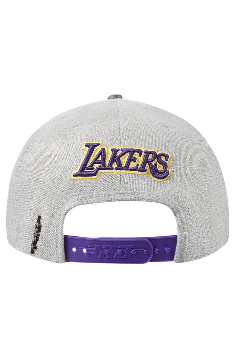 PRO STANDARD Men's Pro Standard Gray/Purple Los Angeles Lakers Classic Logo Two-Tone Snapback Hat, Alternate, color, Gray