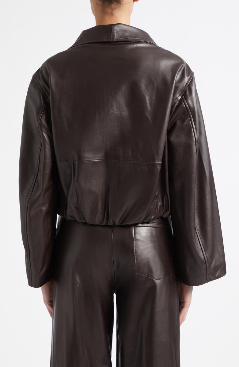 NOUR HAMMOUR Etienne Everyday Leather Jacket, Alternate, color, Dark Brown