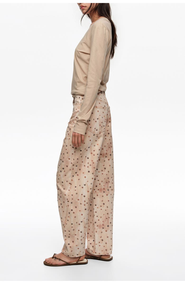 Bimba y Lola BARREL - Dots Denim Trousers, Alternate, color, Watercolor Dots