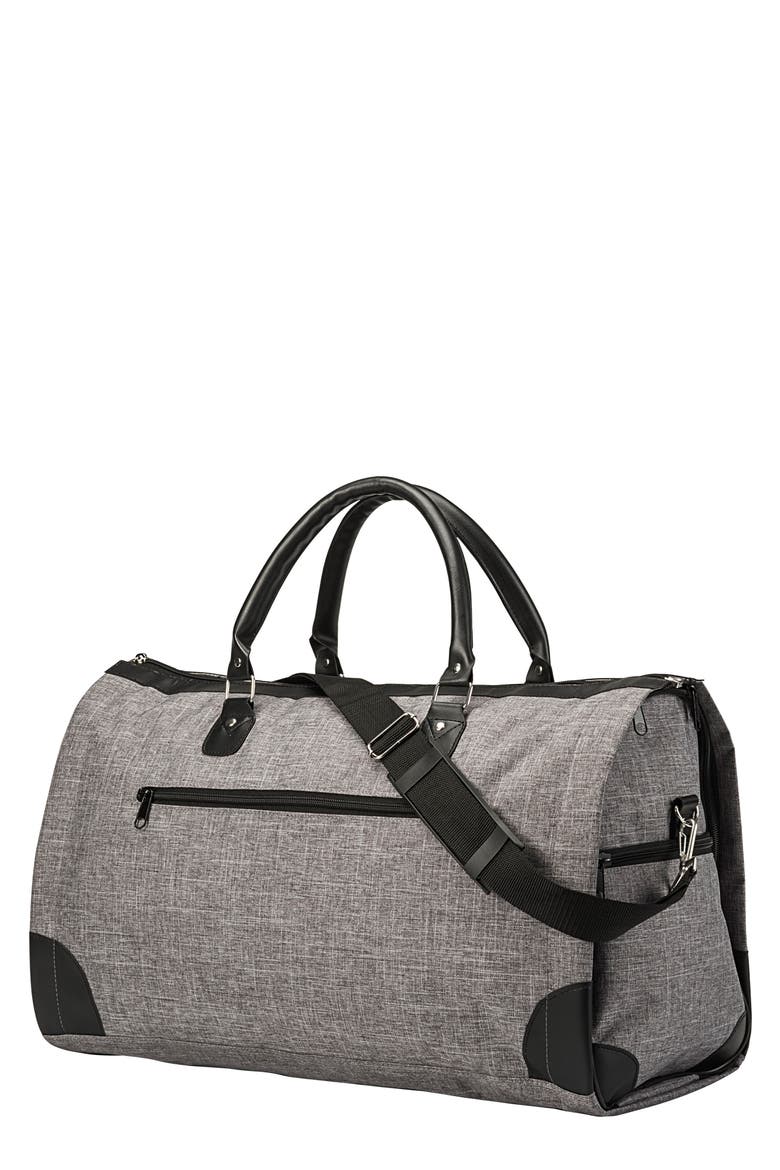 Cathys Concepts Monogram Duffle/Garment Bag, Main, color, GREY