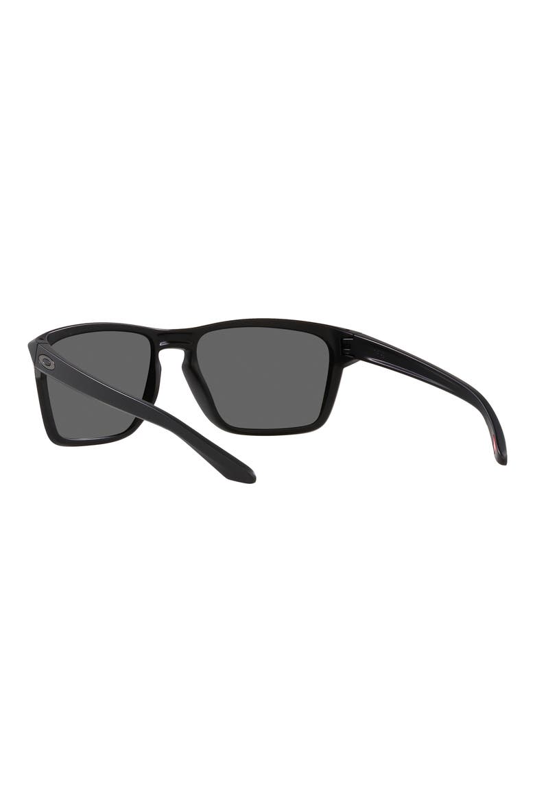 Sylas 57mm Prizm™ Rectangular Sunglasses, Alternate, color, SHINY BLACK