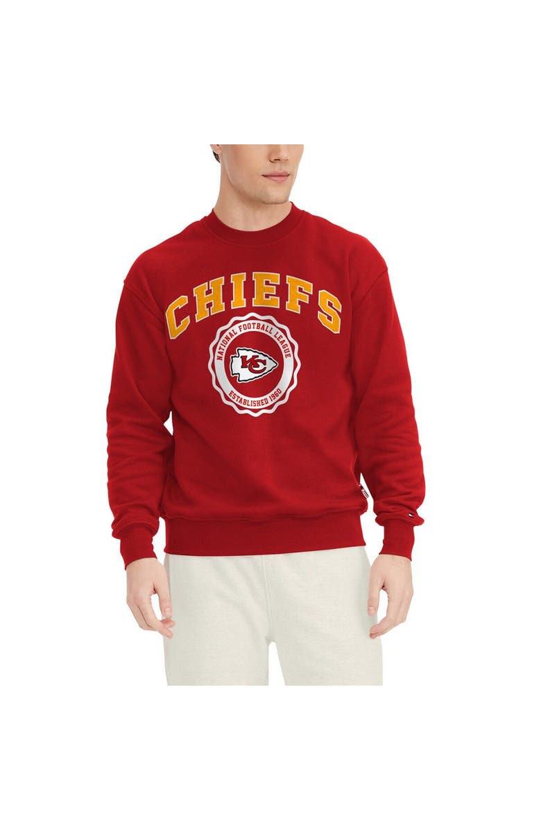Tommy Hilfiger Men's Tommy Hilfiger Red Kansas City Chiefs Ronald Crew Sweatshirt, Main, color,