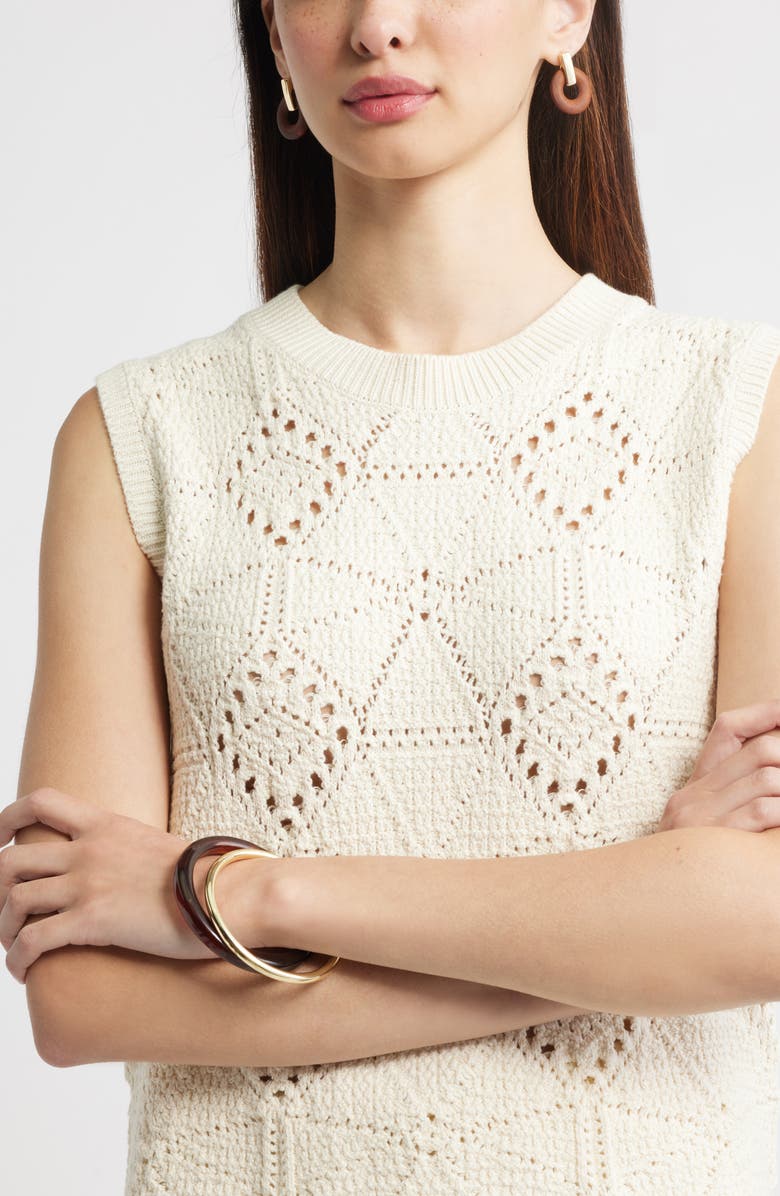 Nordstrom Wooden Door Knocker Drop Earrings, Alternate, color, Brown- Gold